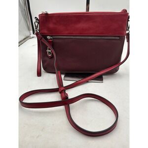 REED Modern American Luxury Sample Red Burgundy Colorblock Crossbody Bag